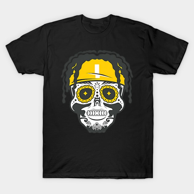 Justin Fields Pittsburgh Sugar Skull T-Shirt by binchudala